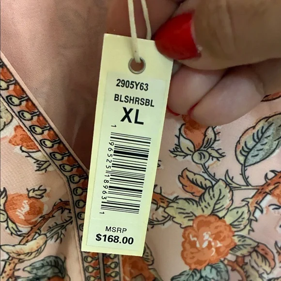 NWT Max Studio Floral Long Sleeve Dress - Pink and Orange in Sz XL - Picture 8 of 14